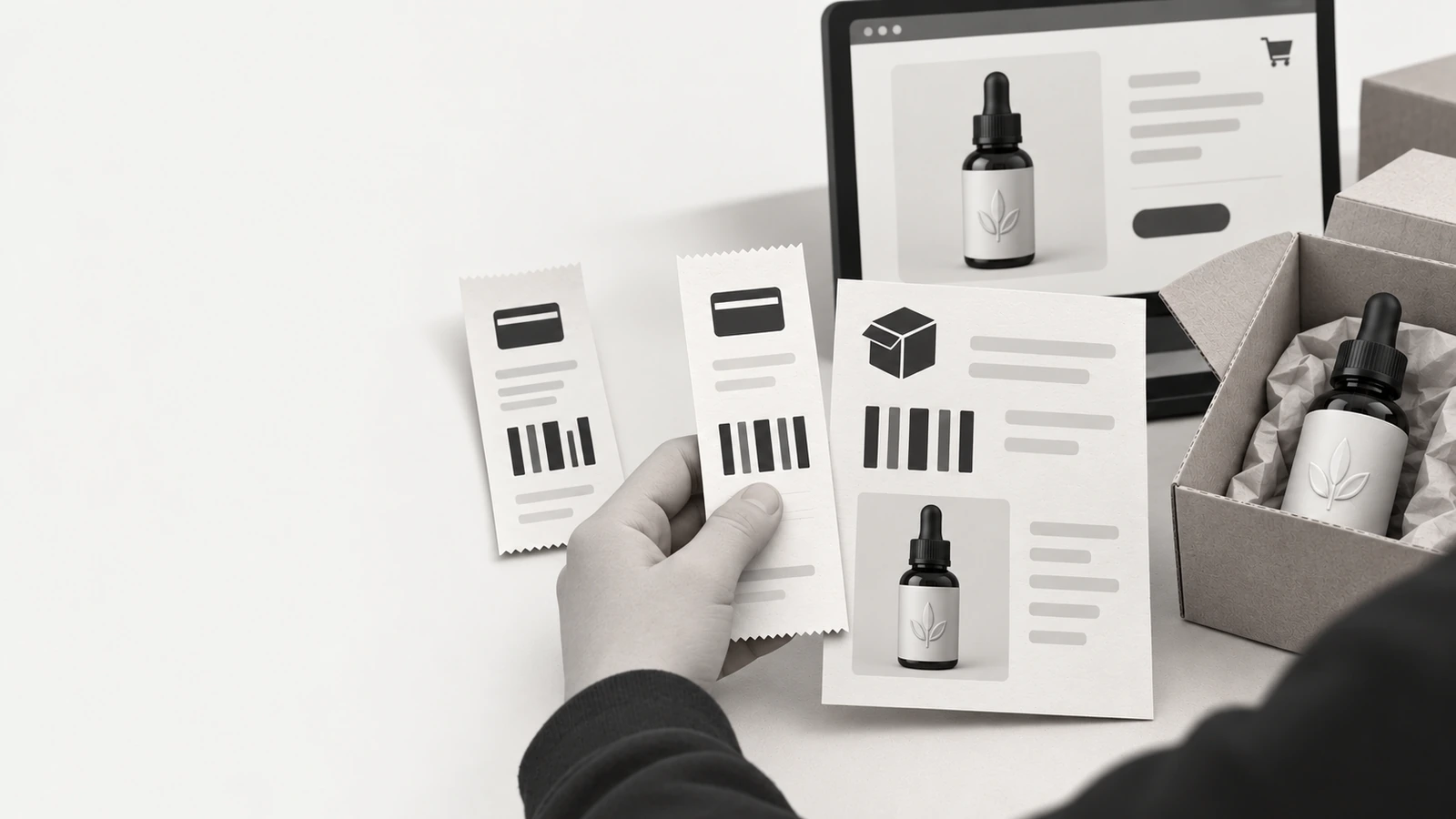 BigCommerce CBD payment receipt reconciled with a packing order before fulfilment